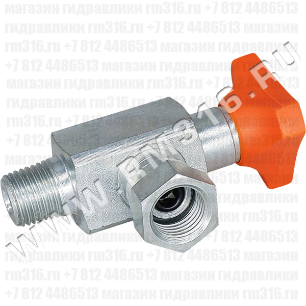 EM001N (EM90° 1/4” MF) Кран / вентиль для подключения манометра угловой