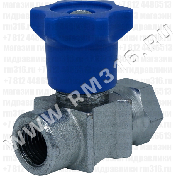 1608010101 (EMIL01B) Кран для подключения манометра прямоточный, внутренняя резьба под манометр - 1/4" BSP (цилиндрическая), внутренняя резьба - 1/4" BSP (цилиндрическая), 5 л/мин, 350 бар (Walvoil, Италия)