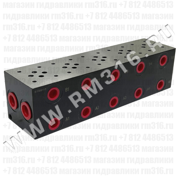 HSD-ZVB6P-5-B Плита CETOP 3 под 5 мест (гидрораспределителей) HSD-ZVB6P-5-B Плита (сталь) под 5 мест (гидрораспределителей) по стандарту CETOP 03 (NG6), Ду = 6 мм (Ningbo Hanshang Hydraulic, Китай)