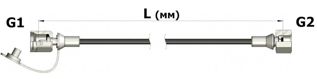 THM162G14150 Микрорукав 1500 мм для подключения манометра