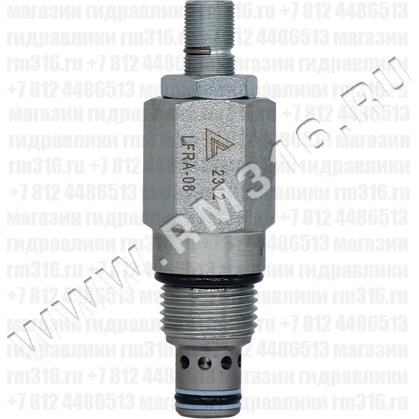 LFRA-08 Двухлинейный регулятор расхода с компенсацией по давлению, гидравлический клапан (гидроклапан) картриджного (ввертного) исполнения, гнездо SAE8/2 (SAE 08), резьба 3/4-16 UNF-2A, диапазон регулировки 2-20 л/мин, 240 бар (Keta Hydraulics, Китай)