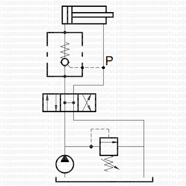 Односторонний гидрозамок схема